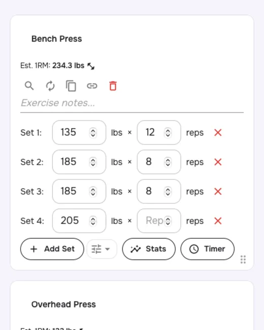 Log every set